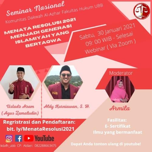 Menata Resolusi 2021 bersama KDA FH UBB